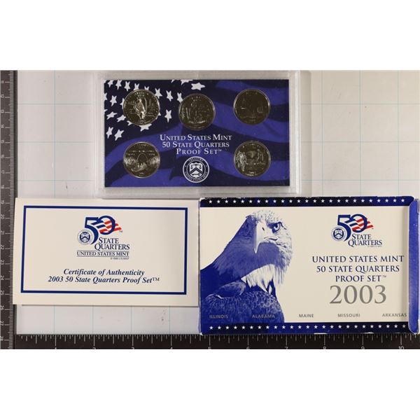 2003 50 STATE QUARTER PROOF SET WITH BOX AND