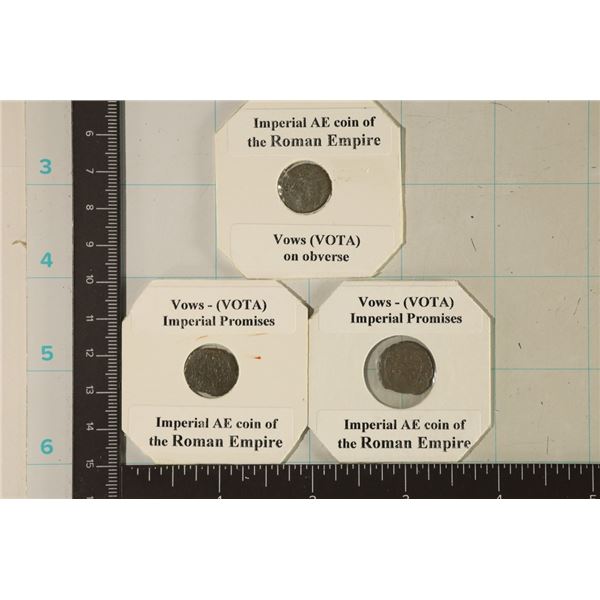 3-VOW (VOTA) ROMAN ANCIENT COINS