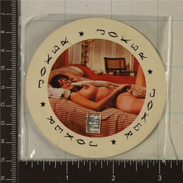ROUND PLAYING CARD WITH 1 GRAM .999 VALCAMBI BAR