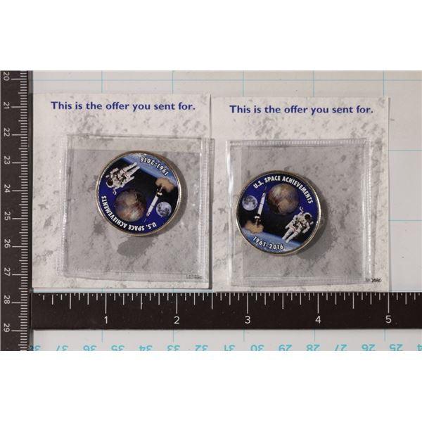 2 COLORIZED JFK UNC HALF DOLLARS. SPACE