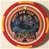 Image 1 : $5 LUXOR HOTEL CASINO CHIP. 1997 HAPPY NEW YEAR