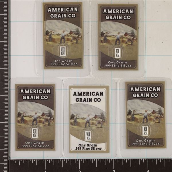 5-1 GRAIN .999 FINE SILVER INGOTS, "THE AMERICAN