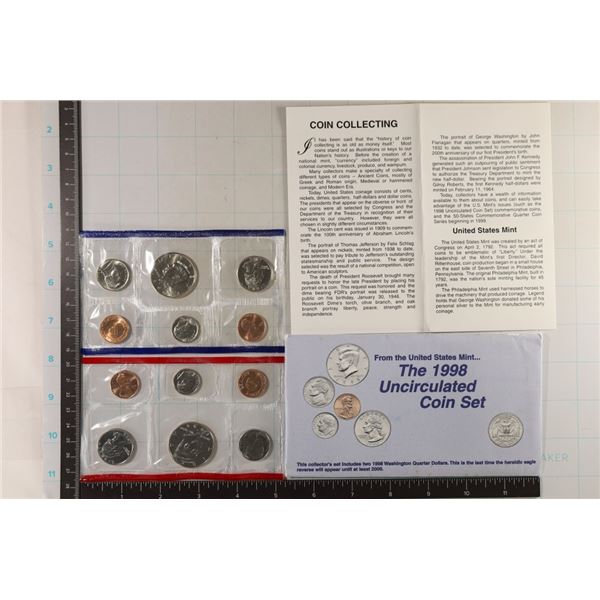 1998 US MINT SET (UNC) P/D (WITH ENVELOPE) AND