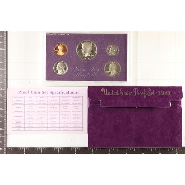1987 US PROOF SET (WITH BOX) AND PAPERWORK