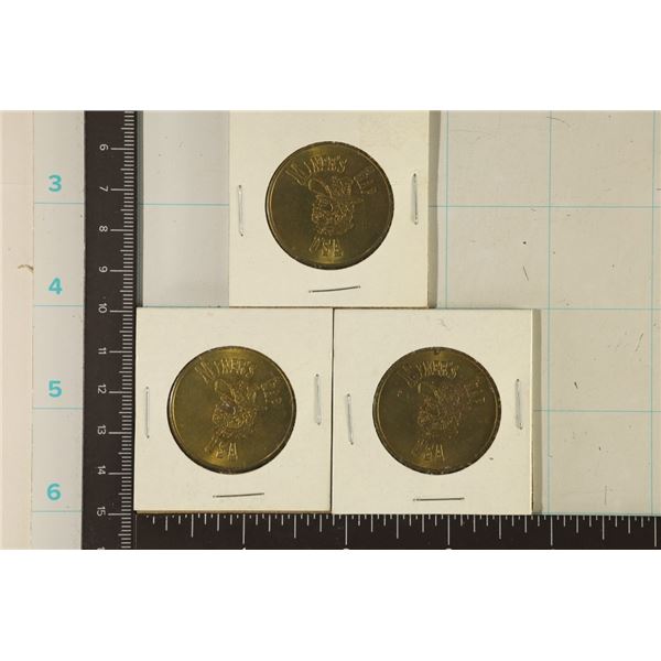 3-METAL MINERS GAP $20 GOLD COIN TOKEN. SERIAL