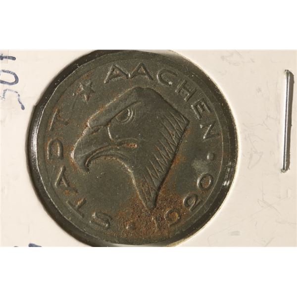 1920 GERMAN AACHEN 50 PFENNING NOTGELD