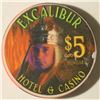 Image 1 : $5 EXCALIBUR HOTEL & CASINO CHIP. TOURNAMENT OF