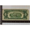 Image 2 : 1928-D US $2 RED SEAL NOTE TOP LEFT CORNER MISSING