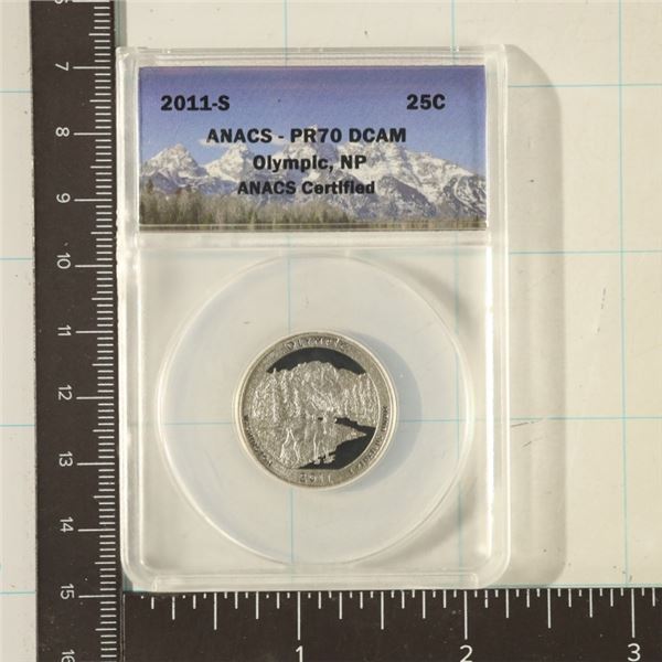 2011-S OLYMPIC N.P. QUARTER ANACS PR70 DCAM
