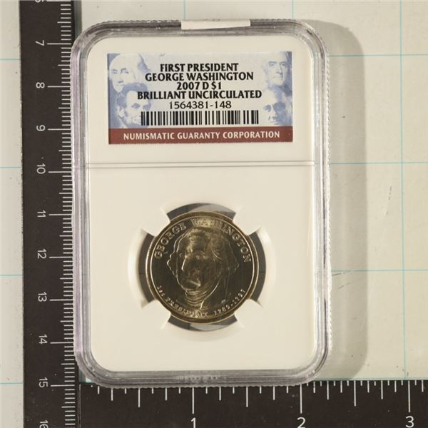2007-D PRESIDENTIAL $1 NCG BRILLIANT UNC. FIRST