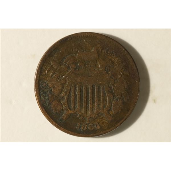 1864 US 2 CENT PIECE