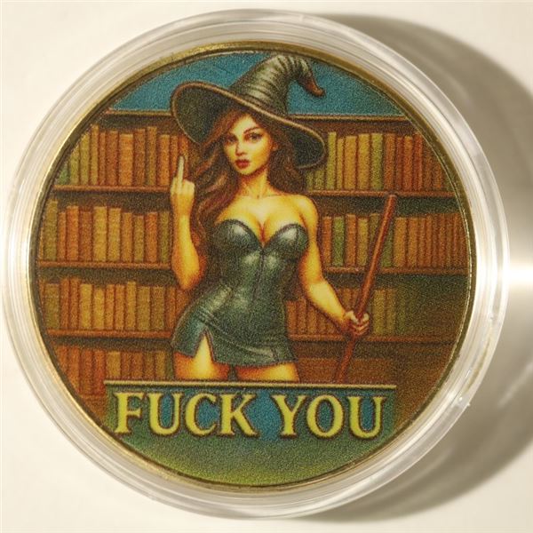 1 OZ. METAL COLORIZED ROUND WITH WOMEN IN LEATHER