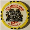 Image 2 : $2.50 MAHONEY'S SILVER NUGGET CASINO CHIP.