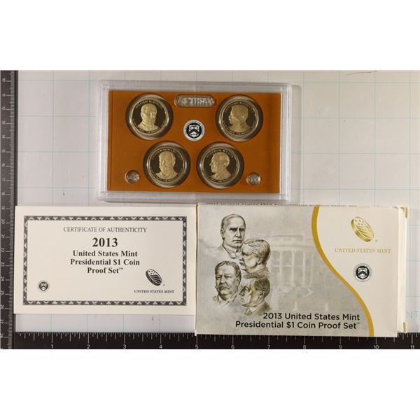 2013 PRESIDENTIAL DOLLAR PROOF SET. WITH BOX &