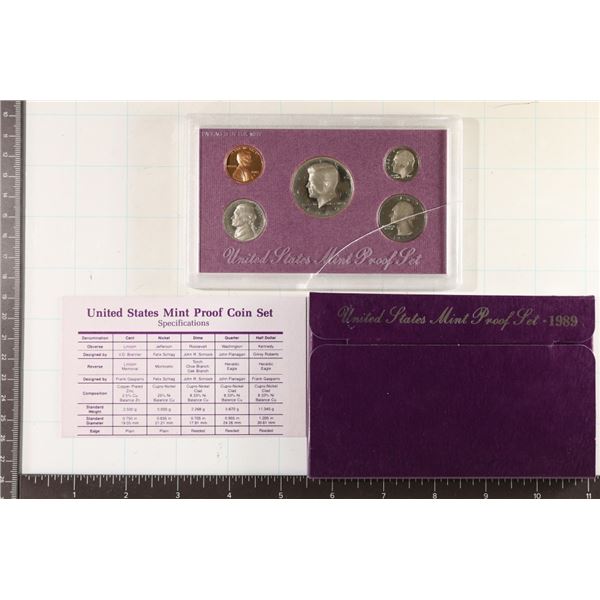 1989 US PROOF SET (WITH BOX) AND PAPERWORK