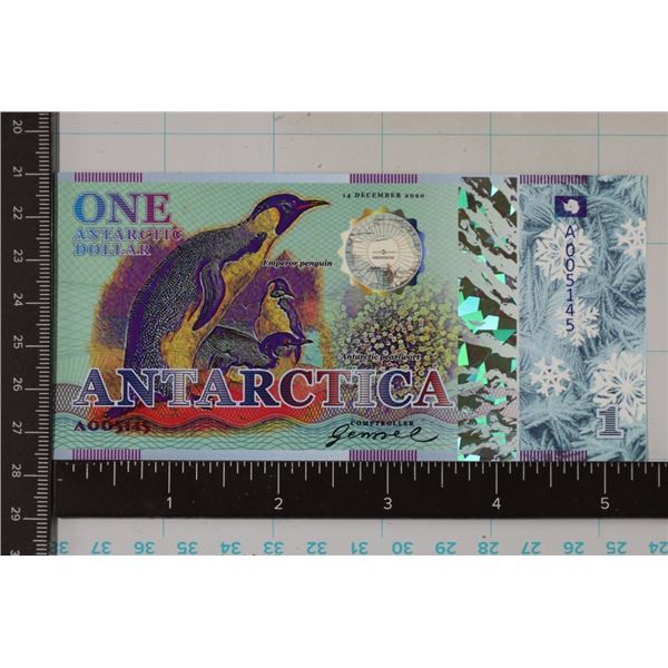 2020 ANTARCTICA $1 CRISP UNC POLYMER BILL