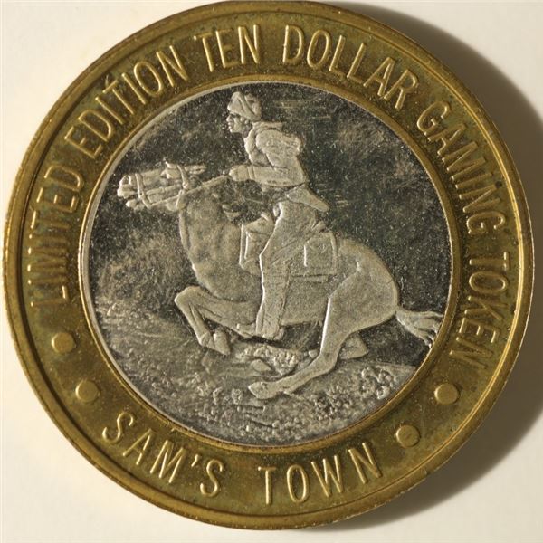 CASINO $10 SILVER TOKEN (UNC) SAM'S TOWN 1910-