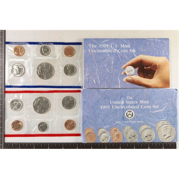 1991 US MINT SET (UNC) P/D (WITH ENVELOPE) AND