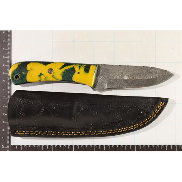 BRAND NEW 8" DAMASCUS STEEL HUNTING KNIFE IN