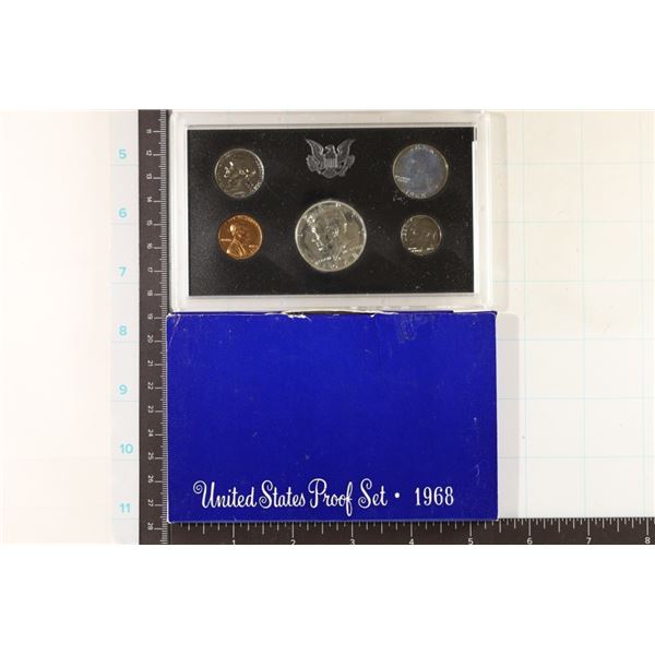 1968 US PROOF SET WITH BOX, 40% SILVER JFK HALF