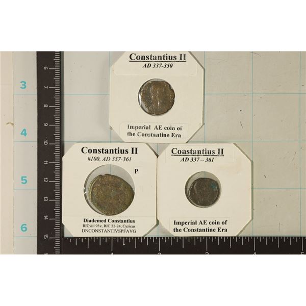 3 ROMAN ANCIENT COINS: CONSTANTIUS II 337-350 A.D.