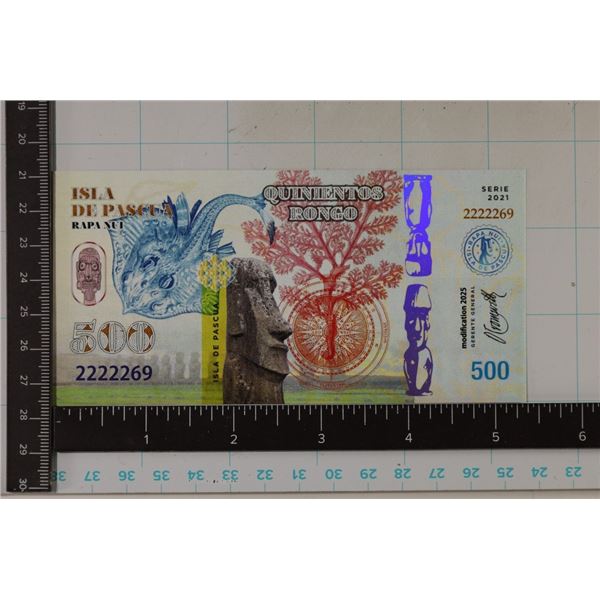2025 ISLA DE PASCUA 500 RONGO CRISP UNC POLYMER