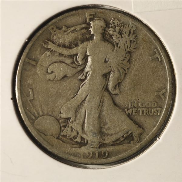 KEY DATE 1919-D SILVER WALKING LIB. $235 RETAIL IN