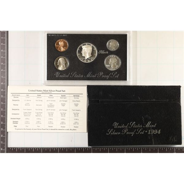 1994 US SILVER PROOF SET (WITH BOX) & WITH CERT