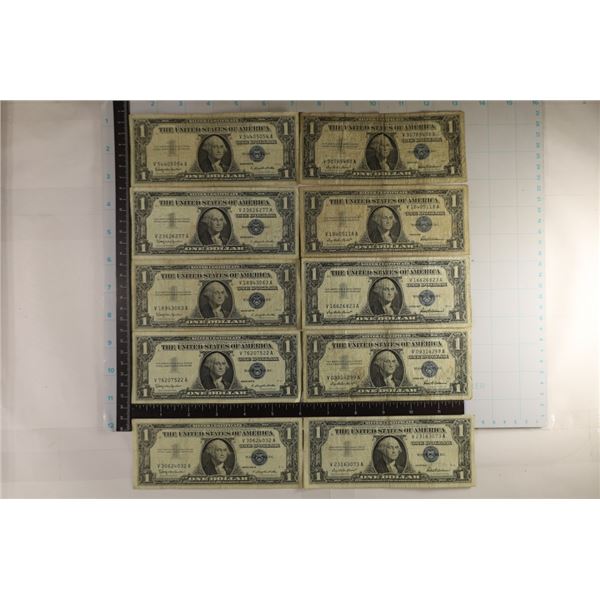 5-1957 & 5-1957-B US $1 SILVER CERTS, BLUE SEALS