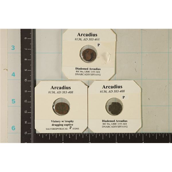 3-ARCADIUS 383-408 A.D. ROMAN ANCIENT COINS