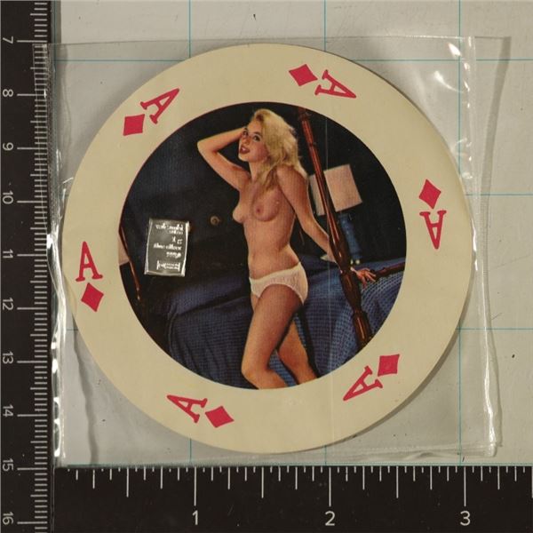 ROUND PLAYING CARD WITH 1 GRAM .999 VALCAMBI BAR