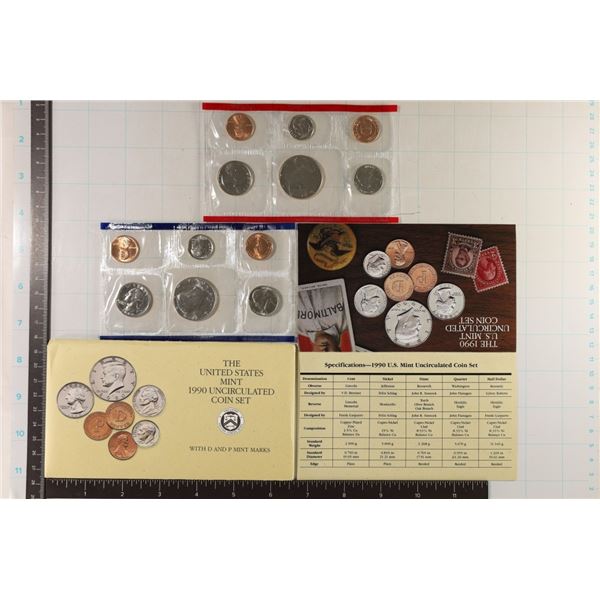 1990 US MINT SET (UNC) P/D (WITH ENVELOPE)