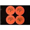 Image 1 : 4 PLASTIC ROULETTE CHIPS WITH HAT & CANE BORDER