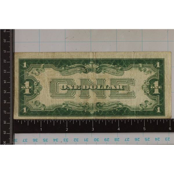 1928-B US $1 SILVER CERT "FUNNY BACK" BLUE SEAL
