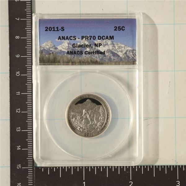 2011-S GLACIER N.P. QUARTER ANACS PR70 DCAM