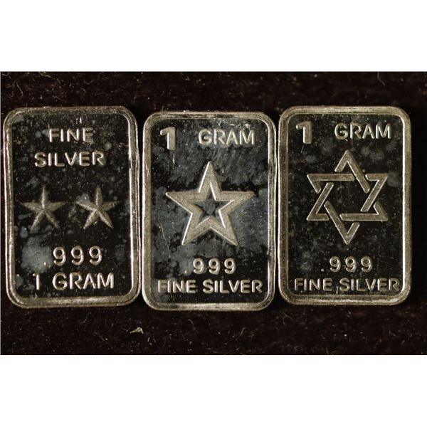3-1 GRAM SILVER PROOF STAR THEMED INGOTS