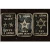 Image 1 : 3-1 GRAM SILVER PROOF STAR THEMED INGOTS