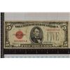 Image 1 : 1928-E US $5 RED SEAL NOTE