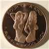 Image 1 : 1 OZ. ADVP UNC COPPER ROUND "RUB ME FOR GOOD LUCK"