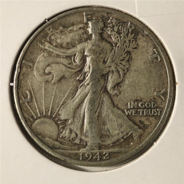 1942 SILVER WALKING LIBERTY HALF DOLLAR
