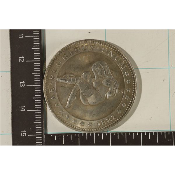 FANTASY WOMAN CARVING ON A 1881-CC REPLICA MORGAN