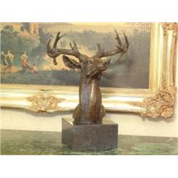 "ELK" BUST BRONZE SCULPTURE MOIGNIEZ