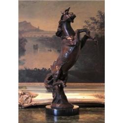 "REARING STALLION" BRONZE SCULPTURE BARYE