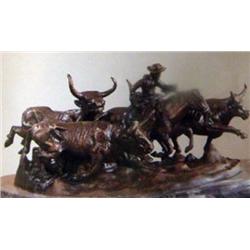 REMINGTON "STAMPEDE" BRONZE SCULPTURE MINT