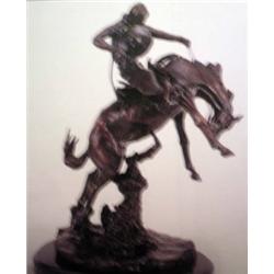 RUSSELL "BRONCO TWISTER" BRONZE SCULPTURE