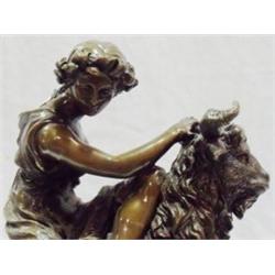 "Woman Sitting on Ram"