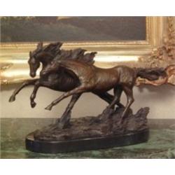 "RUNNING FREE" BY BARYE BRONZE SCULPTURE