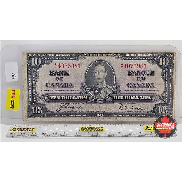 Bank of Canada $10 Bill 1937 : Coyne/Towers #HT4075981
