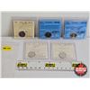 Image 1 : Canada Ten Cent (5 Certified Coins) : - 1975 : ICCS Cert : MS-62 - 1977 : CCCS Cert : SP-65 - 1979 :