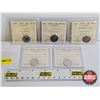 Image 1 : Canada Ten Cent (5 Certified Coins) : - 2000 : ICCS Cert : SP-67 - 2001P : ICCS Cert : MS-64 - 2002P